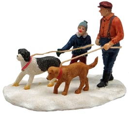 Miniatur Spaziergang mit Hund