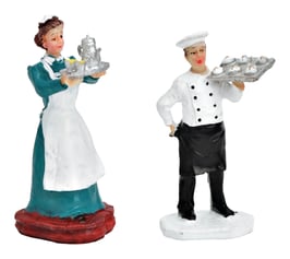 Miniaturfigur Köchin Koch  2ass.