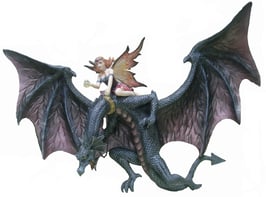 Wand-Drachen mit Elfe