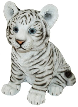 Tiger sitzend weiss