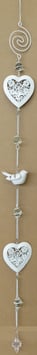 Girlande Herz/Vogel weiss
