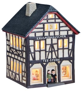 Porzellan Lichthaus Teestube blaues Dach