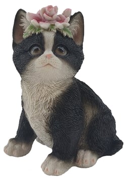 Blumen-Katze schwarz