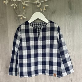 Musselinhemd langarm Jungs Grösse 104