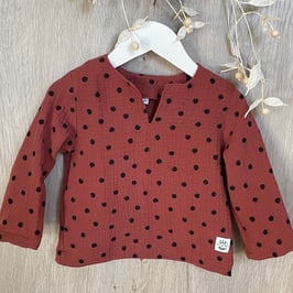 Musselinhemd langarm Jungs Grösse 80