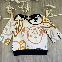 Pullover langarm French Terry Tiere gross 74/80