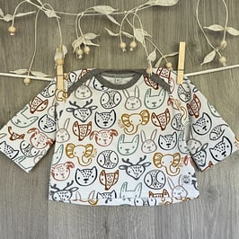 Pullover langarm French Terry Tiere klein