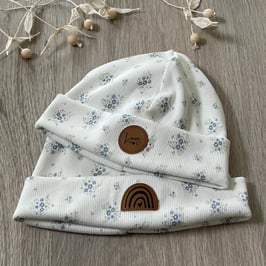 Beanies Flowers offwhite blau