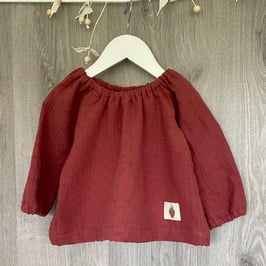 Musselinblüsli langarm Mädchen Grösse 74/80