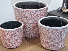 BRAND NEW Red Coral Ceramic Pot - 3 Sizes