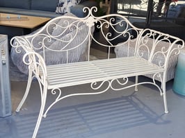 BRAND NEW Cream Metal Bench Seat