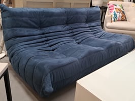 Blue Velour Replica "Togo" 3 Seater Lounge