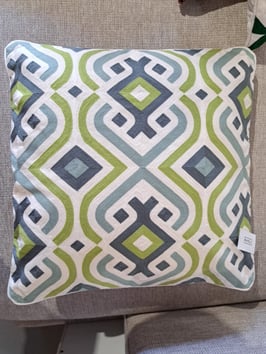 BRAND NEW Grey & Green Green Geometric Cushion