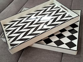BRAND NEW Black & White Tray - 2 Sizes