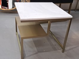 "Freedom" Marble & Brass Side Table
