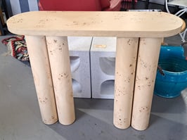 BRAND NEW Burl Wood Look Hall Table