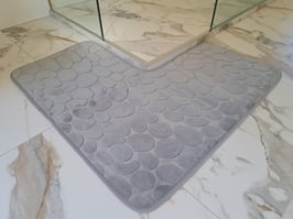 BRAND NEW L Shape/Corner Bath Shower Mat - Cool Grey