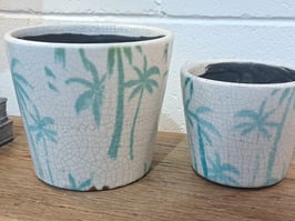 BRAND NEW Aqua Palm Ceramic Planter - 2 Sizes