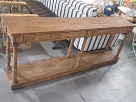 "Freedom" Long Rustic Solid Elm Hall Table