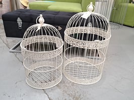 NEW Cream Metal Decor Birdcage - 2 Sizes