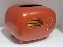 BRAND NEW Rust Red Vintage Style Radio Trinket Box