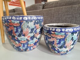 BRAND NEW Colourful Blue Patterned Ceramic Planter - 2 Sizes