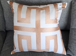 BRAND NEW Gold & White Geometric Cushion - 2 Available