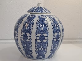 Oriental Blue & White Ceramic Ginger Jar