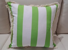 BRAND NEW Outdoor Lime Green Striped Cushion - 2 Available