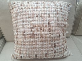 BRAND NEW Beige & White Chunky Knit Cushion - 2 Available