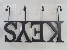 BRAND NEW Black Metal "Keys" Wall Hooks