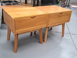 Pair Oak Bedside Tables