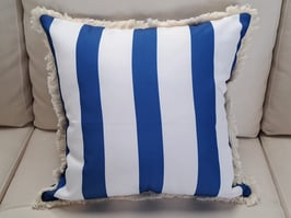 BRAND NEW Outdoor Waterproof Blue Stripe Cushion - 2 Available