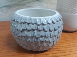 Blue Grey Scallop Planter - Small
