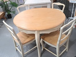 Round Oak Timber 5 Pce Dining Suite
