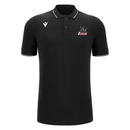 MACRON Comedy ECO Polo schwarz mit Sieglarer TV Ballsport-Logo