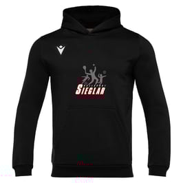 MACRON Banjo Hero Hoodie schwarz mit Sieglarer TV Ballsport-Logo und Wunschname