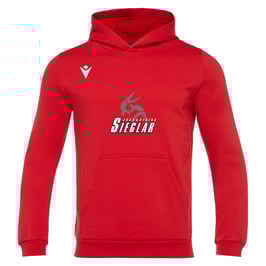 MACRON Banjo Hero Hoodie rot mit Judo & Aikido-Logo und Wunschname