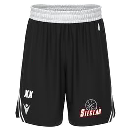 MACRON KANSAS Shorts schwarz mit kleinem Sieglarer TV Basketball-Logo und Initialen