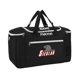 MACRON Trip Sporttasche schwarz mit Black Eagles-Logo und Wunschname