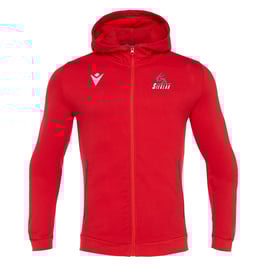 MACRON Cello Zip-Hoodie Rot mit Judo & Aikido-Logo und Wunschname