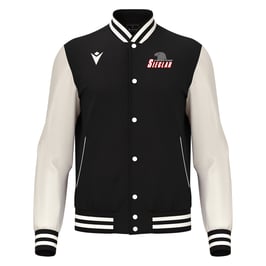 MACRON College Jacke Fiddle schwarz/weiß mit Black Eagles-Logo und Wunschname
