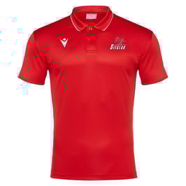 MACRON Draco Polo rot mit Sieglarer TV Leichtathletik-Logo