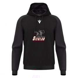 MACRON Horn Hoodie schwarz mit Sieglarer TV Fitness & Dance-Logo und Wunschname