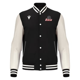 MACRON College Jacke Fiddle schwarz/weiß mit Sieglarer TV Basketball- Logo und Wunschname