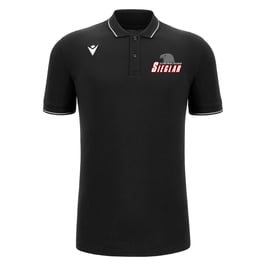 MACRON Comedy ECO Polo schwarz mit Black Eagles-Logo