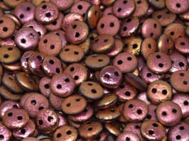 2hole Lentils Etched Crystal Capri Rose Full