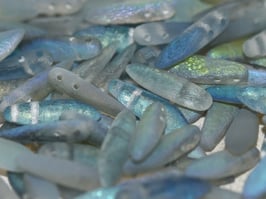 Etched Crystal Blue Rainbow