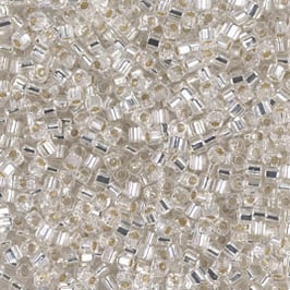 1,8 mm Square Bead  Crystal SIlver lined 0001