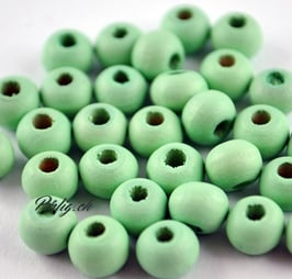 Holzperle hellgrün  6 mm
